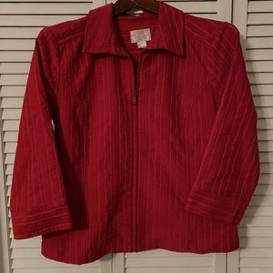 Christopher & Banks Red zip-up dress shirt, size small